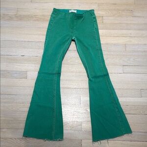 Free people Green pull on  Flared Jeans size 24